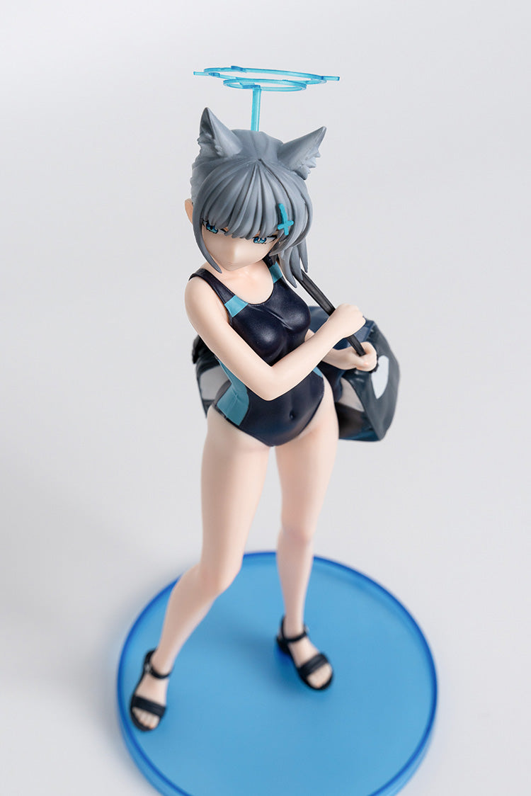 Blue Archive Shiroko Sunaookami Figure & Bag Set Swimsuit Cute Beast-Ear Anime Girl Model Collectible Decor