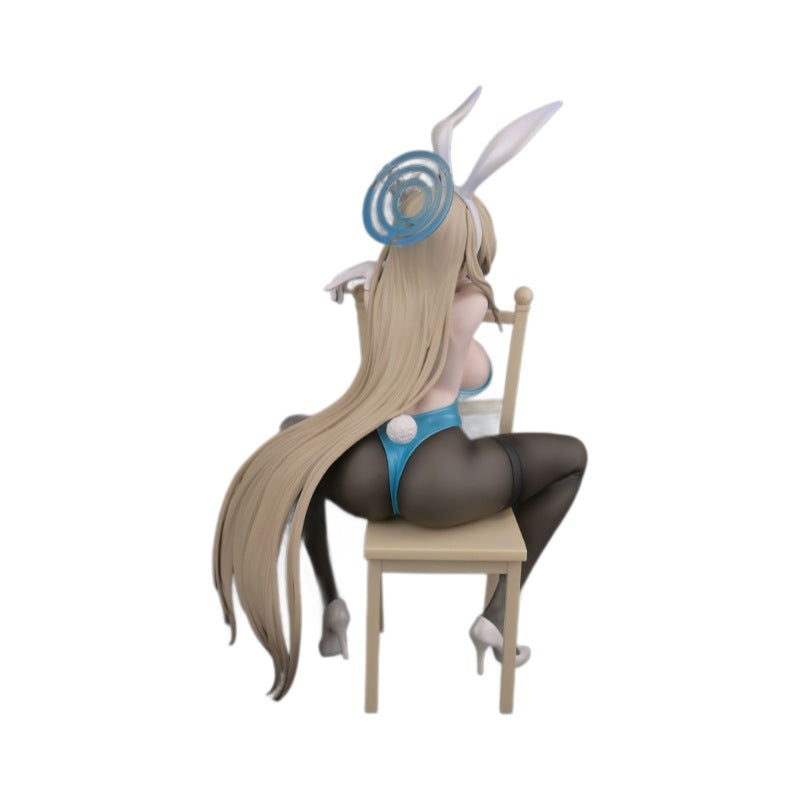 Blue Archive ADM Ichinose Asuna Bunny Girl Sitting Pose Figure Anime-style 2D Model Chair Collectible Decor