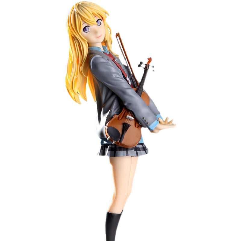 Your Lie in April Miyazono Kaori Violin Figure Anime-inspired 2D Girl PC Case Decor Collectible